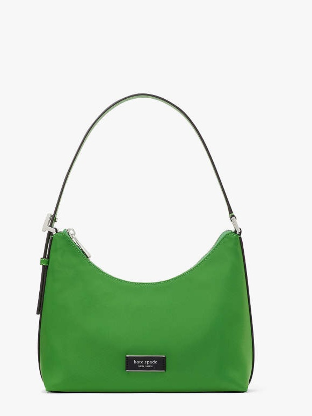 kate spade Avocado Green Nylon Sam Icon Shoulder Hobo Bag with Leather Trim